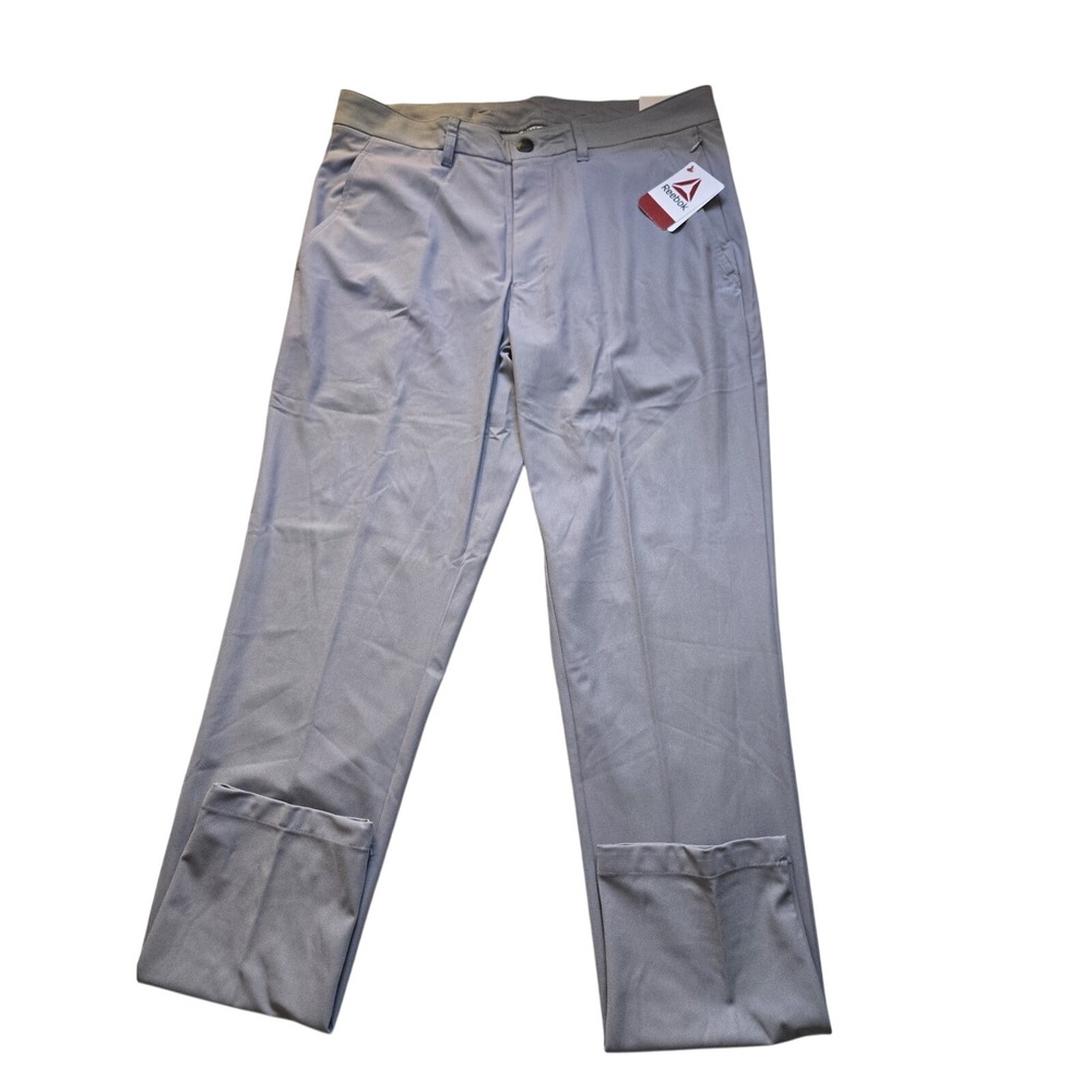 Reebok Men's Flat Front Moisture Management Golf Pants Grey Size 32x32